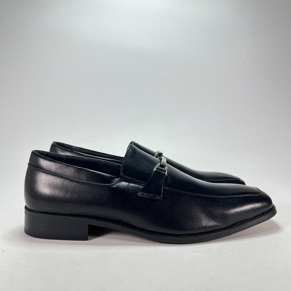 Zota Exchange Black Leather Metal Bit Dress Loafers Shoes ZTA2093 Men's Size 10